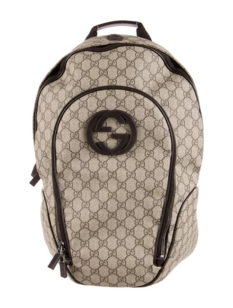 gucci gg supreme backpack monogram interlocking g navy|gucci supreme canvas backpack.